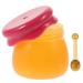 FRCOLOR Bee Balm Lip Balm Honey Pot 6G Small Lip Balm Container Refillable Cosmetic Container Empty Cream Container with Spoon Red