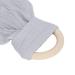 Baby Teething Wooden Ring - Bunny Ears Design Bite-Resistant Cotton Gauze Soothing Teether for Babies (Gray) | International Shipping - Buy Online on GoSupps.com