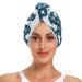 Spear Rudder Blue Hair Towel 2 Pack Super Absorbent Hair Drying Towel Quick Dry Hair Turbans Head Towel with Button Twisty Wrap for Women Girls