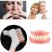 MIBICIRI 3 Pcs Denture Cleaning Brush Set - Portable ABS Denture Cleanser Tool with Multi-Layered Bristles and Rubber Handle (Yellow) - Buy Online on GoSupps.com