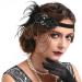Limtula Feathers Fascinator Headbands 1920s Prom Queen Headpiece for Special Occasions Weddings Vintage Headpiece Black - Buy Online on GoSupps.com