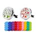 Qitndasen 2PCs Premium Auto Aromatherapy Emergree Oils Diffusor Auto Aromatherapy Stainless Steel Vent Clip with 40PCs Replacement Filz pad (10 colors) without oil (life tree & lucky tree)