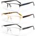 Reading Glasses for Men Blue Light Blocking Fashion Metal Half Frame Readers with Flexible Spring Hinge Anti Glare/Eye Strain/UV Computer Eyeglasses 3-Pack Magnification Strength +2.0 3 Pack Mix 2.0x