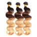 Kapelli Hair 10A Ombre Brazilian Body Wave Hair Bundles, 14 16 18 Inches, T1B/4/27 Three Tone Black to Blonde Virgin Remy Human Hair Weave - Buy Online on GoSupps.com