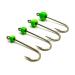 Colibri micro jighaken set - 4 pcs each.|Trout Wolframperlen Ultralight Hooks for fishing with rubber bait |Tungsten Jigs Trout Fishing Hooks #6 |0.5g-1 45g neon green