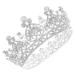 FRCOLOR Rhinestone Crystal Crown Bridal Wedding Tiara Bridal Hair Accessories for Wedding Pageant Birthday Prom (Silver)