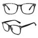GQUEEN Horn-rimmed Glasses Without Prescription Fake Glasses Nerd Glasses Women Men UV400 PE2 1 Black Dot