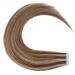 Elailite Tape in Extension Real Hair for Girls Adhesive Human Hair 20 Wefts 40cm 50g #4P27 Medium Brown/Honey Blonde