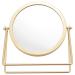 Cusstally Metal Decorative Mirror Lady Desktop Makeup Mirror 360  Round Shape Vanity Mirror Backlit (Gold)