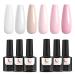 TipsLuna Gel Polish 6 Colors Kit for French Manicure - White, Beige, Pink Glitter | Christmas & New Year Gel Nail Kit - UV LED Soak Off Polishes - Buy Online on GoSupps.com