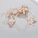 STOBOK Pack of 4 Vintage Gold Flower Pearl Hair Comb Crystal Hairpins Bridal Headpieces Wedding Hair Accessories for Women - Pink Flower - Buy Online on GoSupps.com