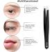 OCBA 4 Pcs Black Tweezers for Facial Hair Women & Men - Professional Stainless Steel Eyebrow Tweezers for Ingrown Hair on Nose, Ear - Precise Grooming of Eyebrows - Buy Online on GoSupps.com
