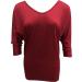 Plus Size Women's Casual V-Neck Batwing Sleeve Blouse - Red - Buy Online on GoSupps.com