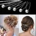 Chic Pearl Hair Pins for Wedding - Set of 40 Silver with Sparkling Rhinestones Perfect Accessory for Brides Bridesmaids Women and Girls - Buy Online on GoSupps.com