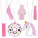 Colon chain for children 6 pieces of sensory chewing necklace silicone bite ring for baby autism toys for boys and girls perfect for children with ADHD teeth biting fingernails (pink)