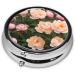 Peonies Printed Mini Round Pill Box | 3 Compartment Travel Pill Organizer | Portable Medicine Case for Home & Office - Buy Online on GoSupps.com