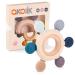 akolik Baby Teething Toys Silicone Teether for Babies Toddlers BPA-Free Oar Clutching Toy Teether Soothing Teething Pain Relief for Baby 3M+ Brown