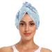 Blue Koalas Hair Towel 2 Pack Super Absorbent Hair Drying Towel Quick Dry Hair Turbans Head Towel with Button Twisty Wrap for Women Girls