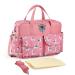 Kamay's Multifunctional Waterproof Mummy Shoulder Diaper Bag Chic Nappy Changing Bag Tote/Messenger Style Large Lightweight High-density Glossy Nylon Fabric with Changing Mat (Lamar Pink Sheep)
