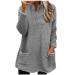 AMhomely Ladies Womens Soft Teddy Fleece Hooded Jumper Plus Size Double Fleece Casual Hoodies With Pocket V Neck Soft Fleece Hooded Sweatshirts Plain Pullover Tops Winter Lightweight Lounge Tops 01 Grey 3XL