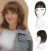 Yamel Bangs Hair Clip in Hair Extensions 3D Wispy Bang Flat Fringe with Temples Clip in Bangs Real Human Hair Pieces for Women Dark Brown
