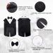 Dog Tuxedo Dog Wedding Outfit and Bandana Set Dog Tuxedo Costume Pet Clothes Puppy Formal Shirt with Removable Bow Tie Dog Suit For Small Medium Large Dogs Dog Outfit for Party Birthday Festival L(Chest:20.9-25.6" Body: 16.5") Black - Buy Online on GoSupps.com