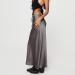 Shop Women's Winter Boho Skirt | Elastic High Waist A-Line Casual Skirt - Flowy Gray Design - Buy Online on GoSupps.com