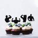 AROKIPPRY fitness theme cake boy gym fitness theme birthday party supplies Bodybuilder Strong Muscle Man Silhouette Cupcake Toppers 24 pcs