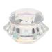 Minkissy Nail Art Dappen Dish Diamond Shape Nail Crystal Bowl with Lid for Nail Acrylic Liquid Powder (White)