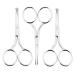 WLLHYF 3 Pcs Nose Hair Scissors Facia Eyebrow Mustache Ear Hair Grooming Trimming Scissors Stainless Steel Professional Small Beard Nail Cuticle Eyelashes Beauty Scissors for Men Women(Silver)