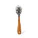 Full Circle Tenacious C Cast Iron Brush and Scraper with Bamboo Handle – Skillet Scrubber with Tough Nylon Bristles, Grey, One Size, Gray