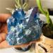 Crystal Blue Crystal Cluster Quartz Titanium Flower Natural Stones and Minerals Stone Decoration for Home Suitable for Home Office Decoration Full of Texture (Size : 90-100g) - Buy Online on GoSupps.com