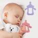 Baby Teething Toy for Babies 0-6 Months Baby Toys Easy to Hold for Teething Relief Hand Pacifier for Breast Feeding Babies Bottle Nipple Shape Non Toxic and Safe(Pink/Lilac)