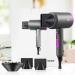 Slopehill Professional Ionic Hair Dryer - 1800W Fast Drying, Low Noise, 2 Nozzle and 1 Diffuser Attachments - Dark Grey - Buy Online on GoSupps.com