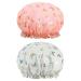 Bath Caps Elastic Band Waterproof Shower Caps With Ruffled Edge Covering Ears Keeping Hair Dry Kitchen Oil-proof Cap for Girls and Women (butterfly)