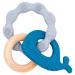 Bite ring baby whale silicone bite ring toys animal wooden baby toothed aid bpa-free pain-relieving teething just-going accessories for 3 months (blue) whale blue