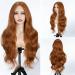Ginger Brown 26 Inch Wavy Lace Front Synthetic Wig for Women - Hand Tied, Preplucked Hairline, High Temperature - Body Wave Natural Curls - Buy Online on GoSupps.com