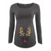 Pregnant Deer Christmas Maternity Top Women Casual Pullover Winter Clothing Warm Long Sleeves Hooded Tops L Grau