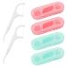 WLLHYF Dental Floss 4 PCS Travel Dental Floss Case Portable Case Refillable Dental Floss Picks Organizer 40 Picks Professional Toothpicks Sticks for Family Hotel Travel Women Men Teeth Cleaning 2 Pink+2 Green