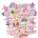 28 pieces of sweet hair clips fashionable hair accessories for girls flowers fruits colorful rainbow sweets desserts cute animal hair-clock set non-slip metal pressure buttons (pink)