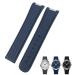 KKFAUSE watch bracelet made of rubber with curved end suitable for Omega Seamaster 300 AT150 Aqua Terra 8900 Speedmaster Silicone wrap bracelet 19 mm 20 mm blue without closure 19 mm