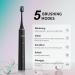 Seago S2 Electric Toothbrush - 10 Brush Heads 5 Modes Timer & Holder for Adults & Kids - Rechargeable Sound Toothbrush (Black) - Buy Online on GoSupps.com