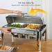 9L Stainless Steel Chafing Dish Set Buffet Silver Catering Warmer Set Rectangle Chafing Dish Set for Buffet Catering Kitchen Party(Color:Single Grid) - Buy Online on GoSupps.com