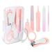 Vicloon Baby Nail Kit 6Pcs Baby Nail Clippers Baby Nail Care Tool Baby Nail Care Set Manicure Set Include Nails Clipper Rounded Scissor Earpick Nail File and Tweezer for Newborn Infant Toddler pink-6pc