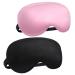 Audamp Sleep Mask Eye Mask Night Mask Adjustable Strap Skin-friendly Silk Ultra Soft Sleep Mask 2 Pack (Pink and Black)