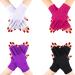 4 Pairs UV Glove for Nail Lamp  Manicures Anti Block UV Ray Fingerless Glove for Girl Women White Black Purple Pink