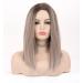 Vebonny Ashy Silver Ombr Wig | Short Bob Synthetic Hair | 12 Inch Glue-Free Mixed Blonde Brown Wig #144 - Buy Online on GoSupps.com