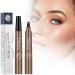 Magic Eyebrow Pencil Waterproof Microblading Eyebrow Pencil Contouring Pen and Eyebrow Brush Kit 4 Tipped Precise Brow Pen Fine Stroke Microblading Eyebrow Pencil Natural (A - Dark Brown)