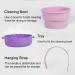 Portable Makeup Brush Cleaning Bowl 3-in-1 Silicone Makeup Brush Cleaning Bowl with Lanyard for Drying and Storage Accessories Function (Purple) - Buy Online on GoSupps.com
