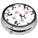 FoRes Girly Red Perfume Bottle & Poodle Print Pill Box - Travel Mini Medicine Storage 3 Compartments Iron Plated Black - Buy Online on GoSupps.com